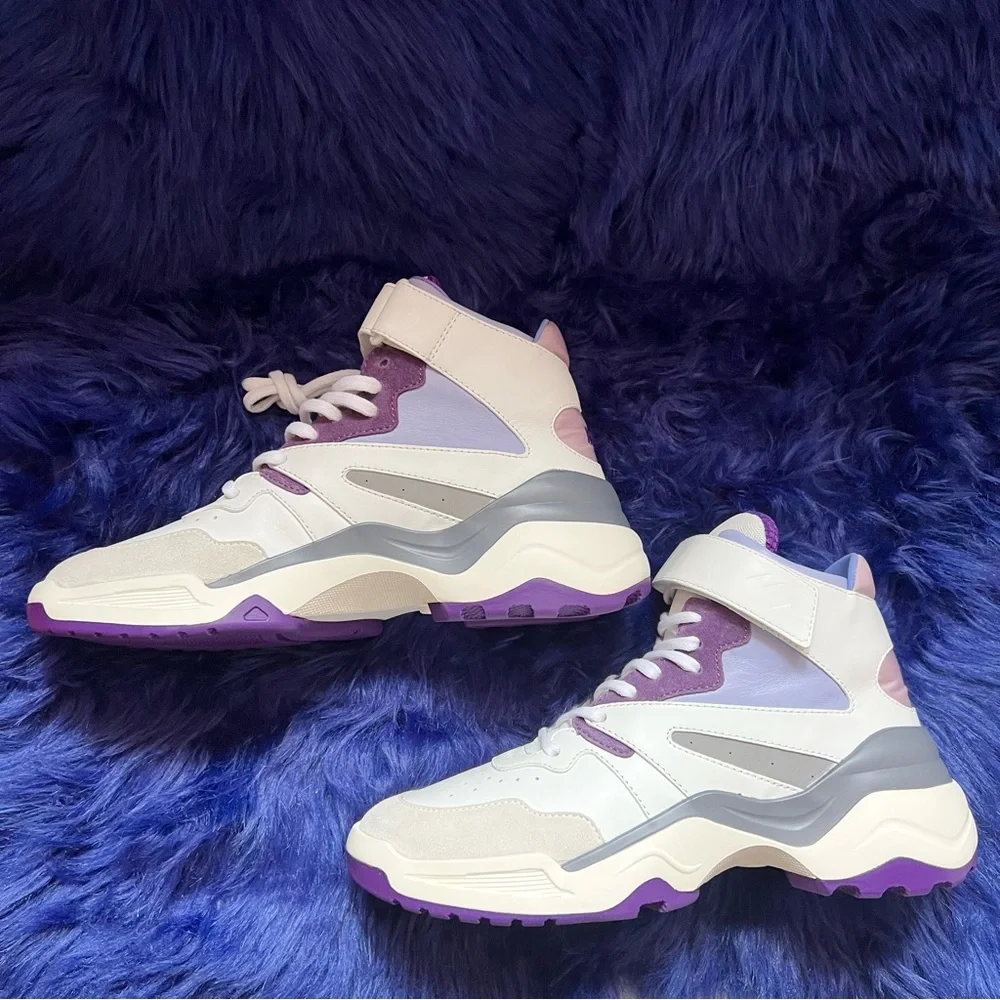 New! KOIO Aerobics Pearl Retro Colorblock High Top Platform Sneakers - Picture 10 of 16